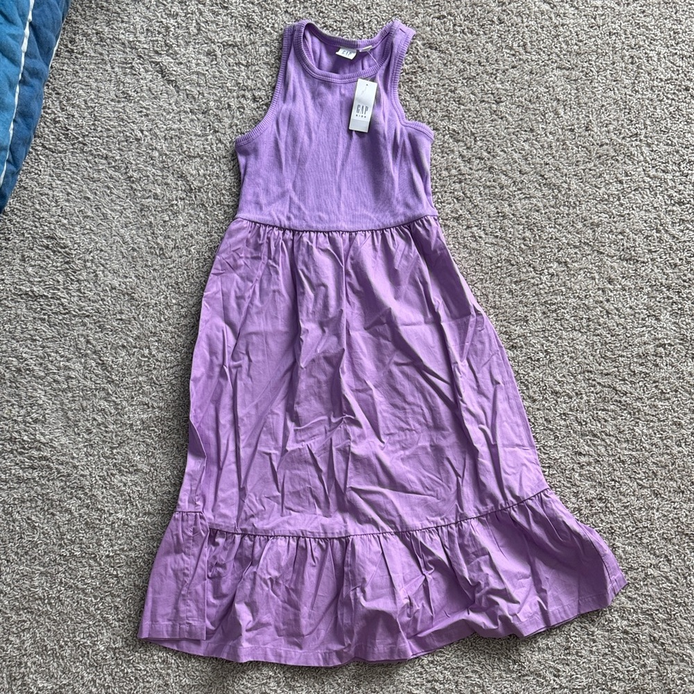 Purple Gap Sleeveless Kids Dress